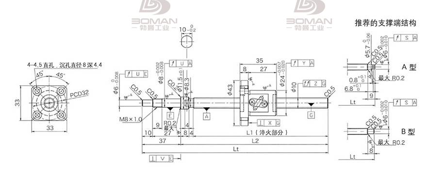 KURODA GP102FDS-AAFR-0320B-C3S 黑田精工的滚珠丝杠怎么拆
