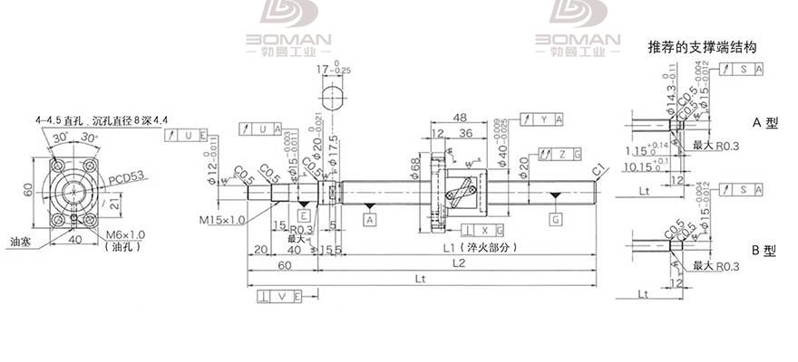 KURODA GP2005DS-BALR-1005B-C3F 黑田精工滚珠丝杆型号