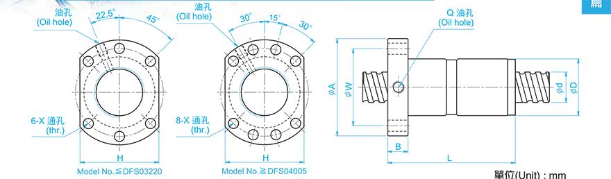 TBI DFS02506-4.8 tbi滚珠丝杠型号及图解