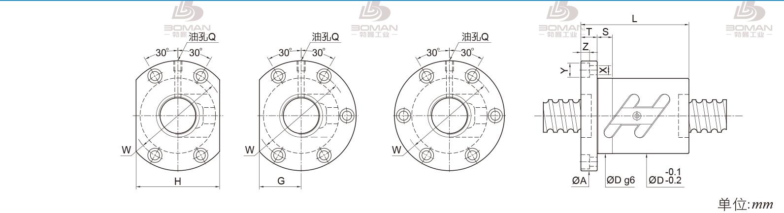 PMI FSWC2505-2.5 pmi滚珠丝杠的轴环作用