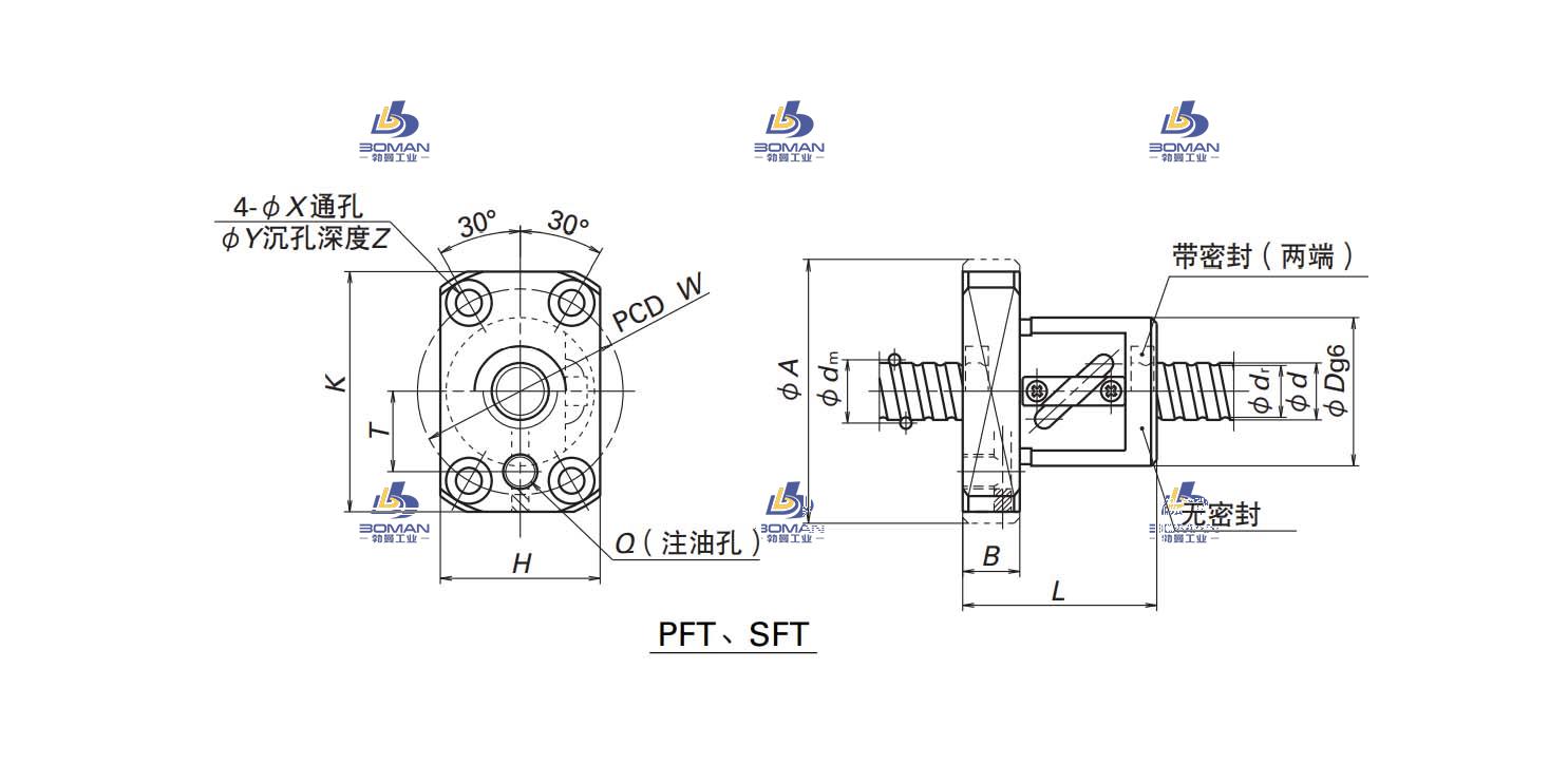 SFT1405-2.5-LPFT滚珠丝杠