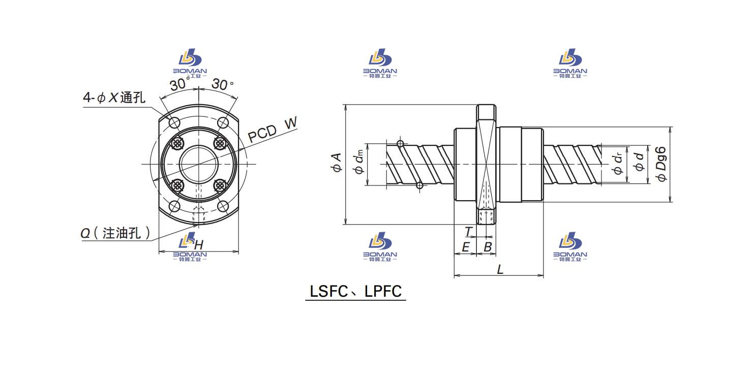 LSFC3232-3-UPFC滚珠丝杠