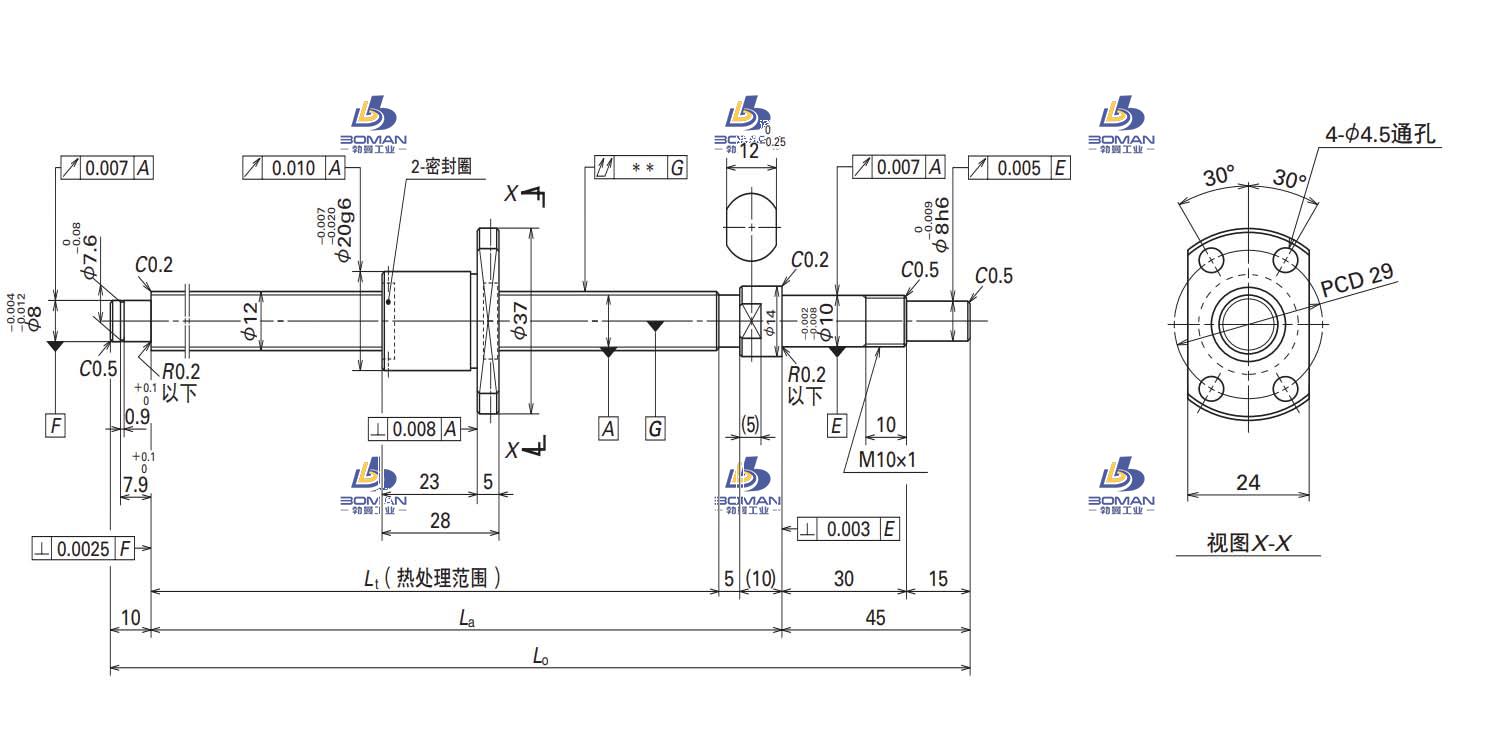 W1201MA-4Y-C3T2-SA标准滚珠丝杠