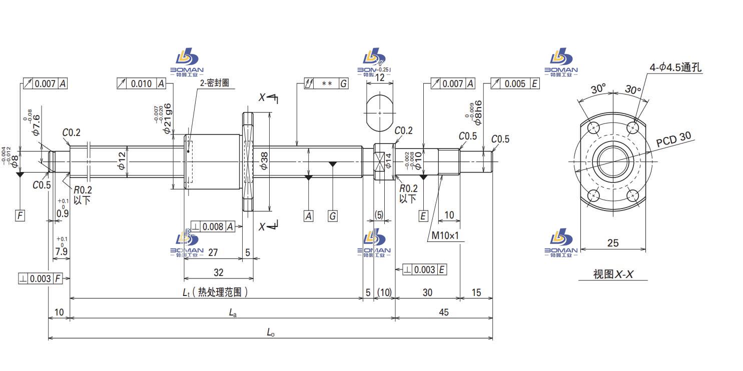 W1203MA-3PY-C3Z2.5-轴端完成品滚珠丝杠