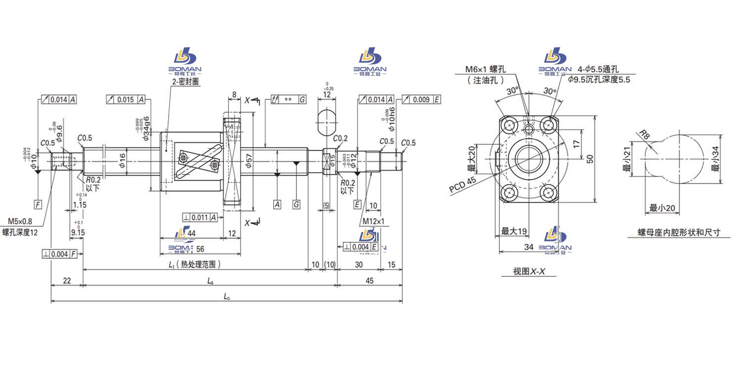 W1602FA-3P-C5Z16-FA标准滚珠丝杠