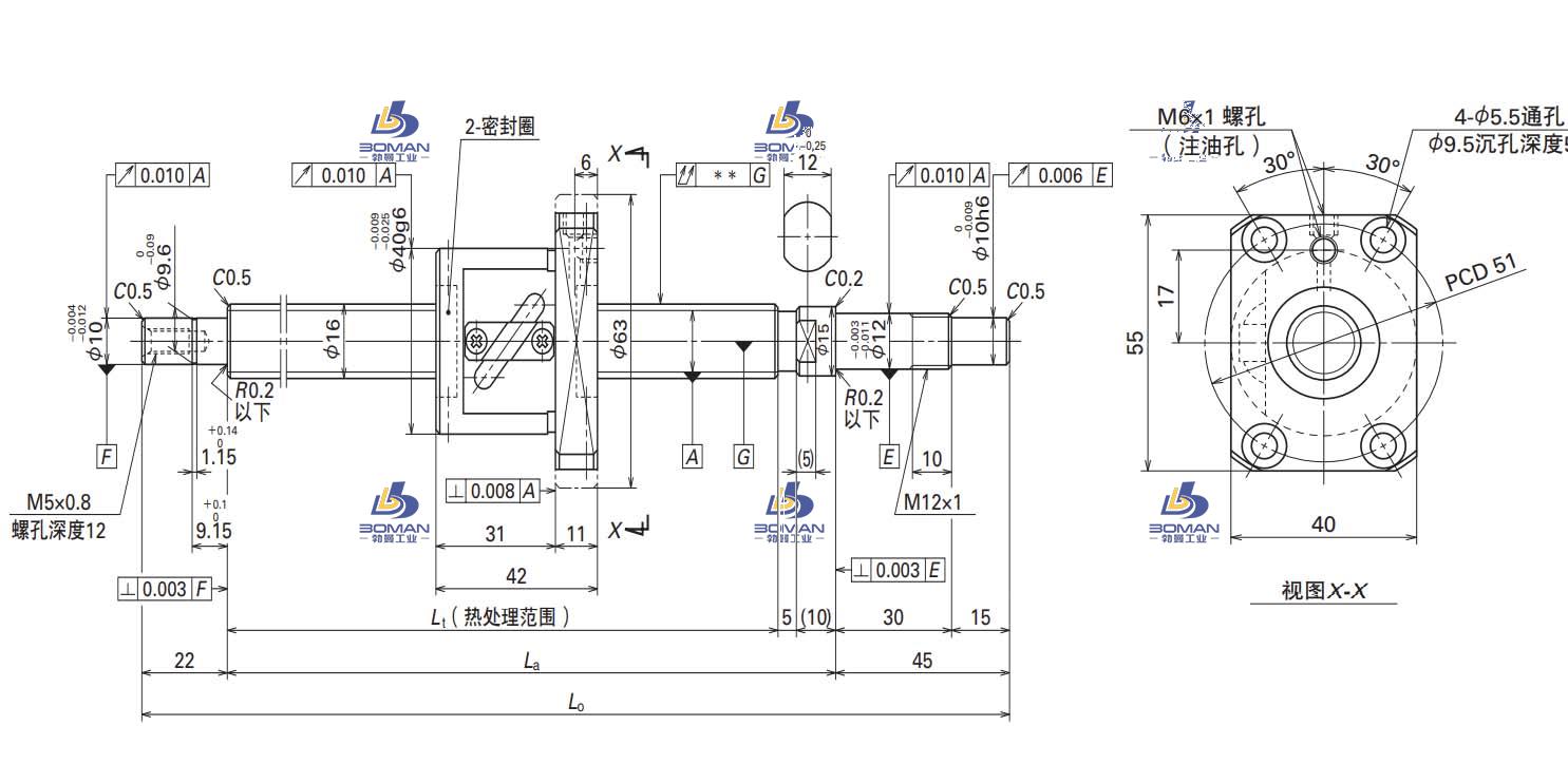 W1608FA-2-C3T5-SA标准滚珠丝杠
