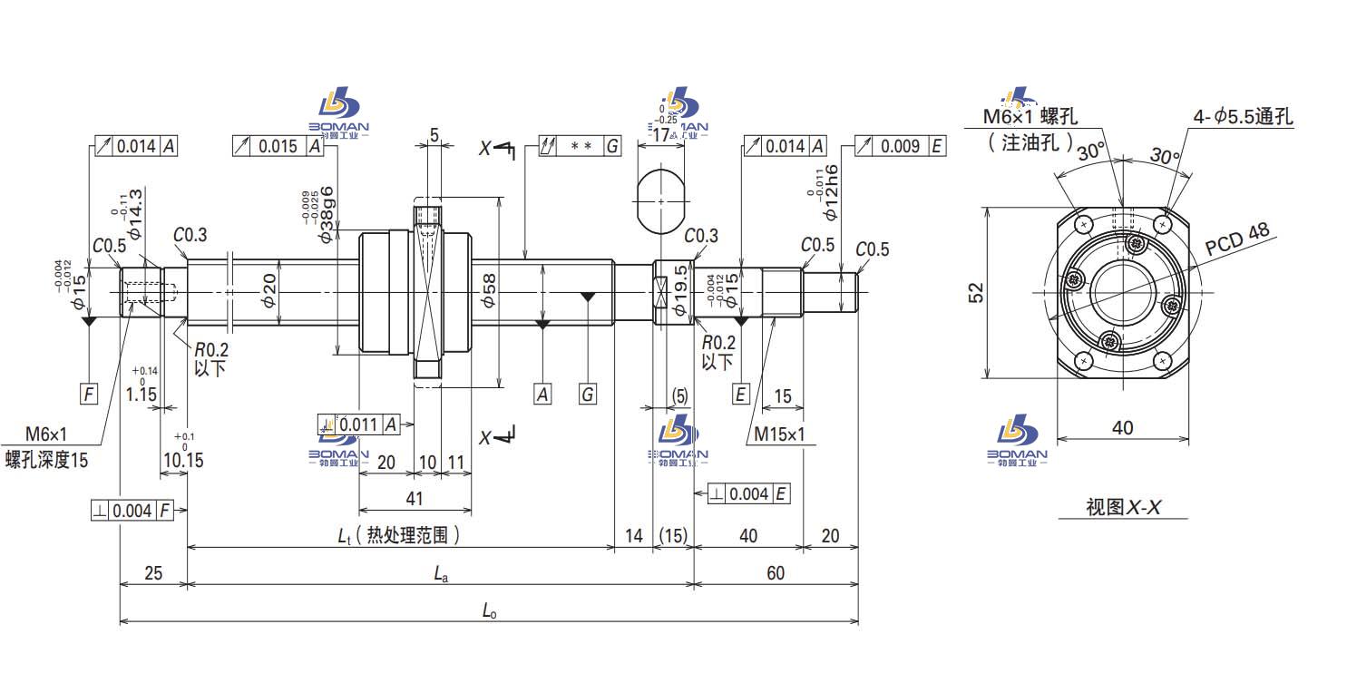 W2013FA-1PGX-C5Z40-MA标准滚珠丝杠