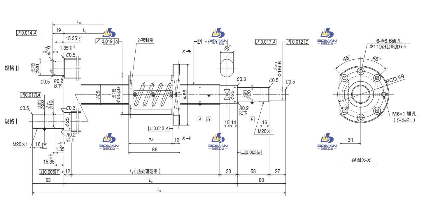 W2809SA-2Z-C5Z5-轴端完成品滚珠丝杠