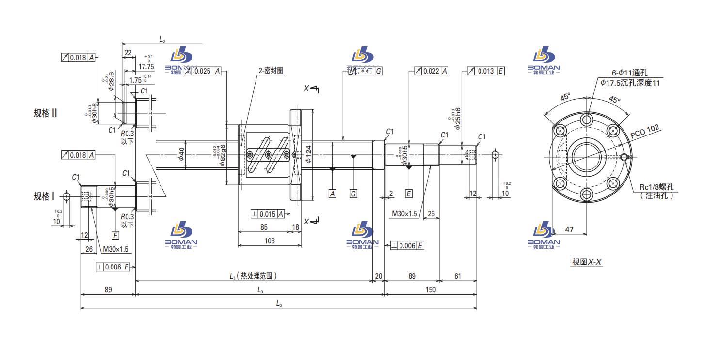 W4023SA-1Z-C5Z10-SA标准滚珠丝杠