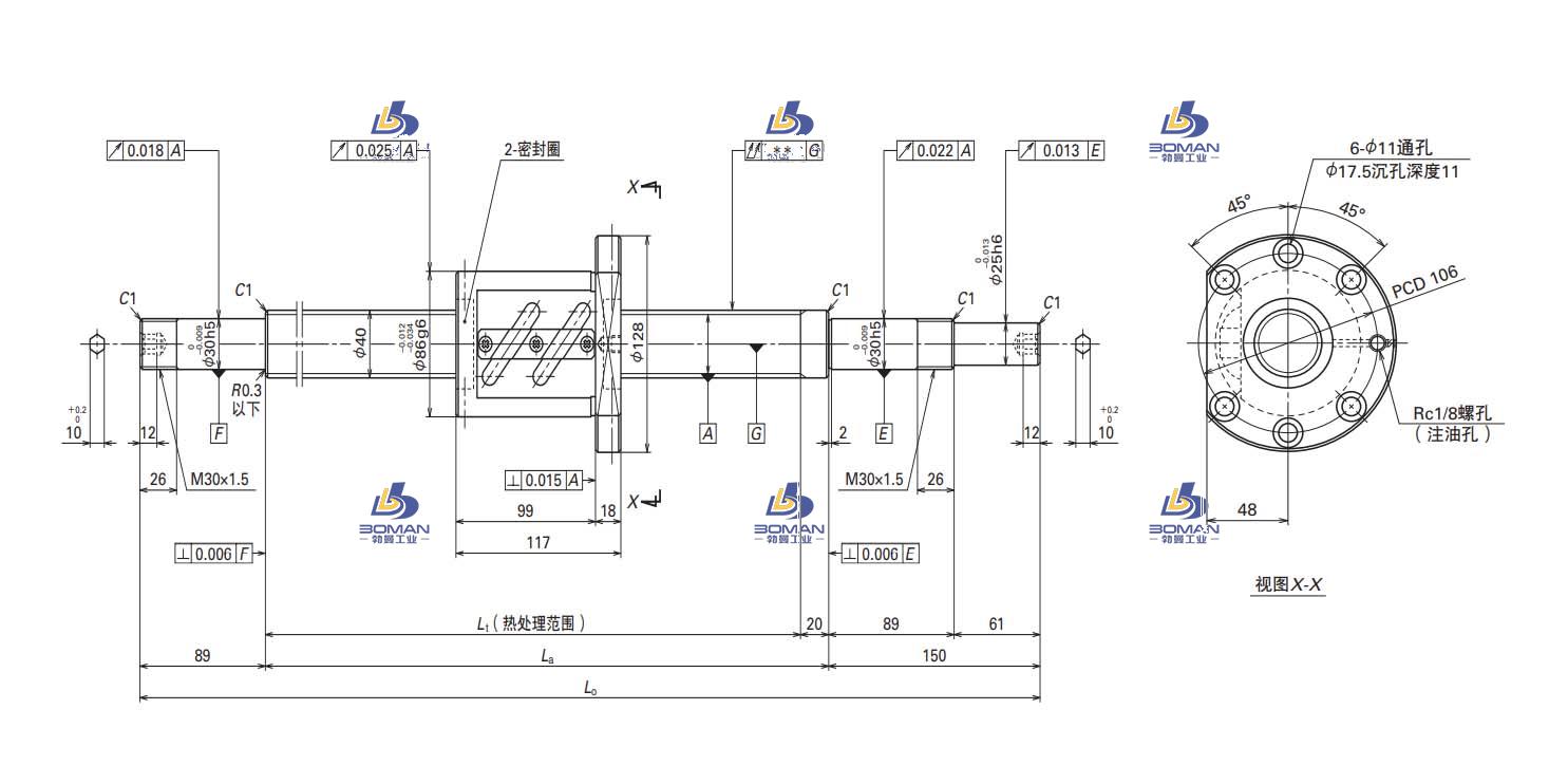 W4009SA-5Z-C5Z12-FA标准滚珠丝杠