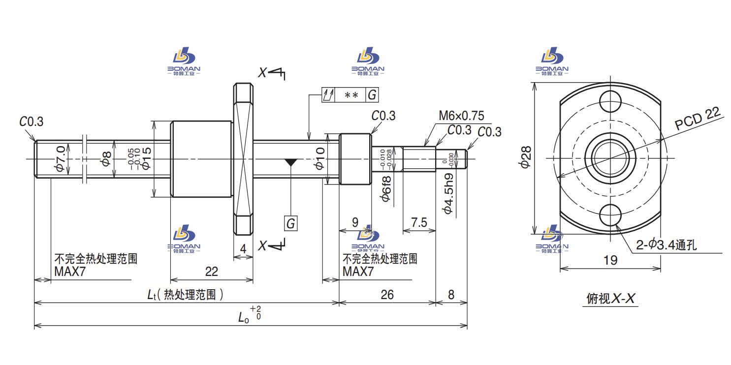 RMA0801.5C7S-280-RNCT滚珠丝杠
